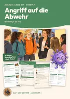 Vorschau - Stundenentwürfe - HIV AIDS Immunsystem Biologie Klasse 8 9 | Unterrichtsstunde 14 Seiten mit Lösungen | T-Helferzellen, Übertragung, Alltag ohne Risiko, Boarding Pass, Exit-Ticket | Blut und Abwehr 14 - Deckblatt