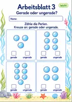 Vorschau - Arbeitsblätter - Gerade und ungerade Zahlen: Perlen zählen bis 10 | Mathematik Klasse 1 | Deluxe | 10 Arbeitsblätter als PDF - Seite 3
