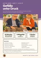 Vorschau - Stundenentwürfe - Blutdruck Bluthochdruck Arterien Biologie Klasse 8 9 | Unterrichtsstunde 14 Seiten mit Lösungen | systolisch, diastolisch, Messwoche, Mittelwert, Boarding Pass, Exit-Ticket | Blut und Abwehr 17 - Seite 1