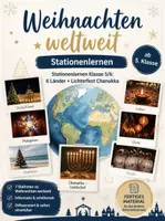 Vorschau - Stundenentwürfe - Weihnachten weltweit – Stationenlernen Klasse 5/6: 6 Länder + Lichterfest Chanukka - Deckblatt
