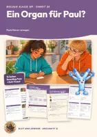 Vorschau - Stundenentwürfe - Organspende Transplantation Abstoßung Biologie Klasse 8 9 | Unterrichtsstunde 15 Seiten mit Lösungen | Gewebemerkmale, Rechtslage 2026, eigene Entscheidung, Boarding Pass, Exit-Ticket | Blut und Abwehr 20 - Deckblatt