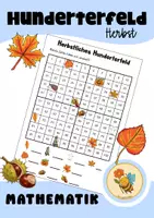 Vorschau - Arbeitsblätter - Herbstliches Hunderterfeld - Zahlenraum bis 100 - Deckblatt