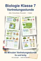 Vorschau - Arbeitsblätter - Biologie Klasse 7 Vertretungsstunde - Zelle, Fotosynthese und Ökosystem - Deckblatt