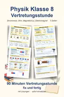 Vorschau - Arbeitsblätter - Physik Klasse 8 Vertretungsstunde - Stromkreise, Ohm, Magnetismus, Elektromagnet - Deckblatt