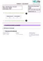 Aperçu - Préparation de séance / Séance complète - Sciences electricité prépa - dossier élève - ressource cycle 4 - Page 1