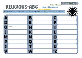 Vorschau - Arbeitsblätter - Religions-ABC – Unterrichtseinstieg - Deckblatt