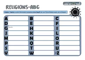 Vorschau - Arbeitsblätter - Religions-ABC – Unterrichtseinstieg - Seite 1