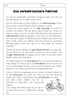 Vorschau - Arbeitsblätter - verkehrssicheres Fahrrad Arbeitsblätter - Seite 1