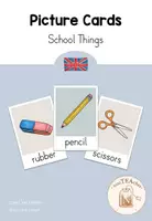 Vorschau - Bildkarten - SCHOOL THINGS│Bild- und Wortkarten 🇬🇧 - Deckblatt