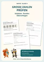 Vorschau - Arbeitsblätter - Große Zahlen prüfen: Schätzen und Runden - Deckblatt