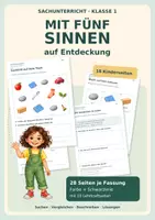 Vorschau - Arbeitsblätter - Mit fünf Sinnen auf Entdeckung Klasse 1 - Deckblatt