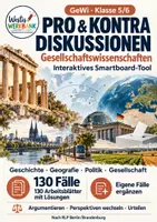Vorschau - Arbeitsblätter - 💬 Pro-Kontra-Diskussionen – GeWi 5/6 🌍 | Interaktives Smartboard-Tool 🖥️ | 130 Fälle 💡 + 130 Arbeitsblätter mit Lösungen 📝✅ | RLP Berlin/Brandenburg 📚 - Deckblatt