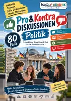 Vorschau - Arbeitsblätter - 💬⚖️ Pro-Contra-Diskussion – 🏛️ Politik | 🖥️ ein Smartboard-Tool mit 📚 80 Fällen, 📝 Arbeitsblättern, ✅ Lösungen & 💡 eigenen Themen | 🎓 Sekundarstufe I - Deckblatt