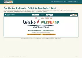 Vorschau - Arbeitsblätter - 💬⚖️ Pro-Contra-Diskussion – 🏛️ Politik | 🖥️ ein Smartboard-Tool mit 📚 80 Fällen, 📝 Arbeitsblättern, ✅ Lösungen & 💡 eigenen Themen | 🎓 Sekundarstufe I - Seite 1