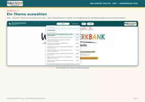Vorschau - Arbeitsblätter - 💬⚖️ Pro-Contra-Diskussion – 🏛️ Politik | 🖥️ ein Smartboard-Tool mit 📚 80 Fällen, 📝 Arbeitsblättern, ✅ Lösungen & 💡 eigenen Themen | 🎓 Sekundarstufe I - Seite 2