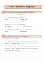 Vorschau - Arbeitsblätter - Practice the Present Progressive – Arbeitsblätter | Englisch Grammatik - Seite 1