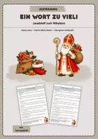 Vorschau - Arbeitsblätter - Ein Wort zu viel: Der Nikolaus kommt - Leseverständnis/Lesetraining - Deckblatt