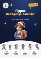 Vorschau - Spiele - Pippos Bewegungs Adventskalender Kl. 1–4 – 24 Bewegungspausen mit Timer fürs Whiteboard + Druckkarten - Seite 2