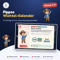 Vorschau - Spiele - Pippos Wichtel-Adventskalender Kl. 1–4 – 24 Klassen-Aufträge + Geheimwichtel fürs Whiteboard | Klassengemeinschaft - Seite 1