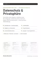 Vorschau - Stundenentwürfe - Datenschutz & Privatsphäre Unterrichtsreihe Klasse 6–8 – Medienkompetenz: 6 Stunden, 3 Niveaus, mit Lösungen | Mittelschule Realschule Gymnasium - Seite 1