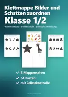 Vorschau - Fördermaterial/Inklusion - Klettmappe Schatten zuordnen – Bilder und Schatten, visuelle Wahrnehmung Förderschule geistige Entwicklung | 64 Bildkarten mit Selbstkontrolle - Seite 1