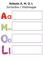 Vorschau - Arbeitsblätter - Anlaute erkennen – A, M, O, L | Sortierbox & Klettmappe - Seite 1