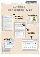 Vorschau - Arbeitsblätter - Leseverstehen – Glück, Zufriedenheit & Neid - Deckblatt