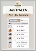 Vorschau - Arbeitsblätter - Halloween Wort-Bild-Zuordnung | Leseförderung & Wortschatz Deutsch - Deckblatt