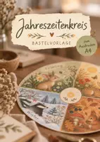 Vorschau - Arbeitsblätter - Jahreszeitenkreis zum Basteln | Drehscheibe mit Zeiger – Frühling, Sommer, Herbst & Winter - Deckblatt