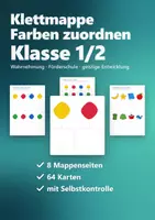 Vorschau - Fördermaterial/Inklusion - Klettmappe Farben zuordnen – Förderschule geistige Entwicklung, gleiche Farben und Gegenstände nach Farbe | 64 Karten mit Selbstkontrolle - Deckblatt