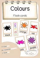 Vorschau - Präsentationen/Tafelbilder - Colours – 11 Farben mit Farbklecksen und Wortkarten - Deckblatt
