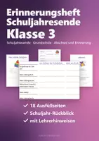 Vorschau - Arbeitsblätter - Erinnerungsheft Schuljahresende Klasse 3 – Mein drittes Schuljahr zum Ausfüllen | Rückblick, Brief an mich, Du-Botschaften, Urkunde - Deckblatt