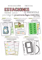 Vista previa - Unidades / Secuencias / Situaciones de Aprendizaje - ESTACIONES DE APRENDIZAJE PRIMER CICLO matemáticas - Portada
