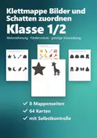 Vorschau - Fördermaterial/Inklusion - Klettmappe Schatten zuordnen – Bilder und Schatten, visuelle Wahrnehmung Förderschule geistige Entwicklung | 64 Bildkarten mit Selbstkontrolle - Deckblatt