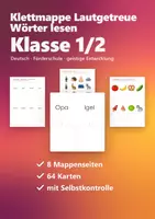 Vorschau - Fördermaterial/Inklusion - Klettmappe Lesen lernen Förderschule – lautgetreue Wörter lesen, Wort und Bild zuordnen | 64 Karten mit Selbstkontrolle - Deckblatt