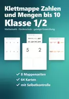 Vorschau - Fördermaterial/Inklusion - Klettmappe Zahlen und Mengen bis 10 – Förderschule geistige Entwicklung, Mengen zählen und zuordnen | 64 Karten mit Selbstkontrolle - Deckblatt