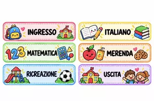 anteprima - Materiale di supporto/inclusione - Tabella visiva: la mia giornata a scuola - Pagina 1