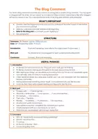 Vorschau - Arbeitsblätter - Blog Comment: Infosheet & Sample Comments (A2+, B1 Level) - Seite 1