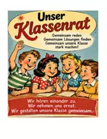 Vorschau - Stationenlernen - Materialpaket Klassenrat im Retrostil Grundschule 1 bis 4 - Deckblatt