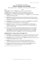 Vorschau - Klassenarbeiten - Neurobiologie-Klausur GK Q1 (135 min): Na⁺/K⁺-Pumpe, Kokain & Opioide - Seite 1