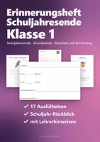 Vorschau - Arbeitsblätter - Schuljahresende Grundschule Gesamtpaket – 10 Materialien: Erinnerungshefte Klasse 1–4, Abschlusszeitung, Abschiedskarten, Feedback, Quiz - Seite 1