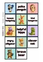 Vorschau - Spiele - Personality Traits Word Match (Silly Sloth, Rude Raccoon usw.) - Seite 2