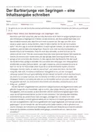 Vorschau - Test - Klassenarbeit Inhaltsangabe Deutsch Klasse 7 – Der Barbierjunge (Hebel), mit Erwartungshorizont - Seite 3