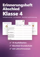Vorschau - Arbeitsblätter - Erinnerungsheft Abschied Grundschule Klasse 4 – Meine Grundschulzeit zum Ausfüllen | Erinnerungsbuch zum Schuljahresende - Deckblatt