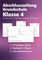 Vorschau - Arbeitsblätter - Abschlusszeitung Klasse 4 Grundschule – Vorlagen für die Klassenzeitung zum Abschied: Steckbrief, Interview, Rätsel, Autogramme - Deckblatt