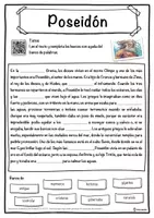 Vista previa - Hojas de trabajo - Poseidón – Ficha: texto con huecos, comprensión auditiva y sopa de letras - página 1