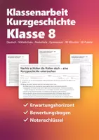 Vorschau - Test - Klassenarbeit Kurzgeschichte Klasse 8 – Nachts schlafen die Ratten doch, mit Erwartungshorizont - Deckblatt