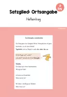 Vorschau - Merkblätter - Hefteintrag: Satzglied - Ortsangabe (Klasse 3/4) - Deckblatt