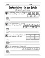 Vorschau - Arbeitsblätter - SACHAUFGABEN KLASSE 2 – DIVISION Teilen · Verteilen · Gleiche Gruppen · Rechnen - Seite 3