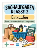 Vorschau - Arbeitsblätter - SACHAUFGABEN KLASSE 2 – EINKAUFEN & Mit Euro rechnen - Seite 1